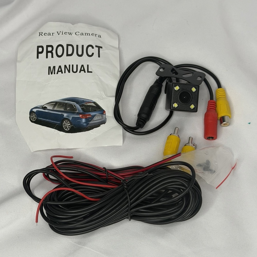 Universal Car Rear View Backup Camera 4 LED Night Vision RCA Wired Parking Kit